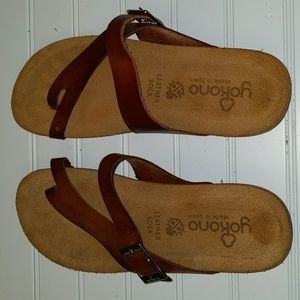 Yakono Women's Size 8 Made In Spain Leather Sock Sandals
